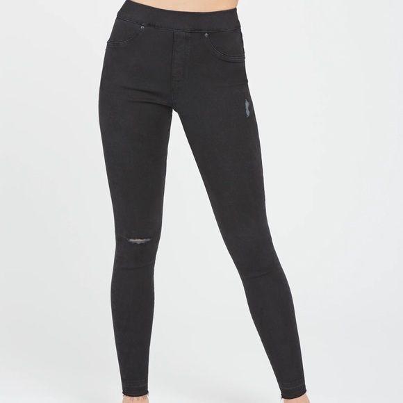 SPANX Pants - Spanx Black Distressed Pull On Skinny Jeans